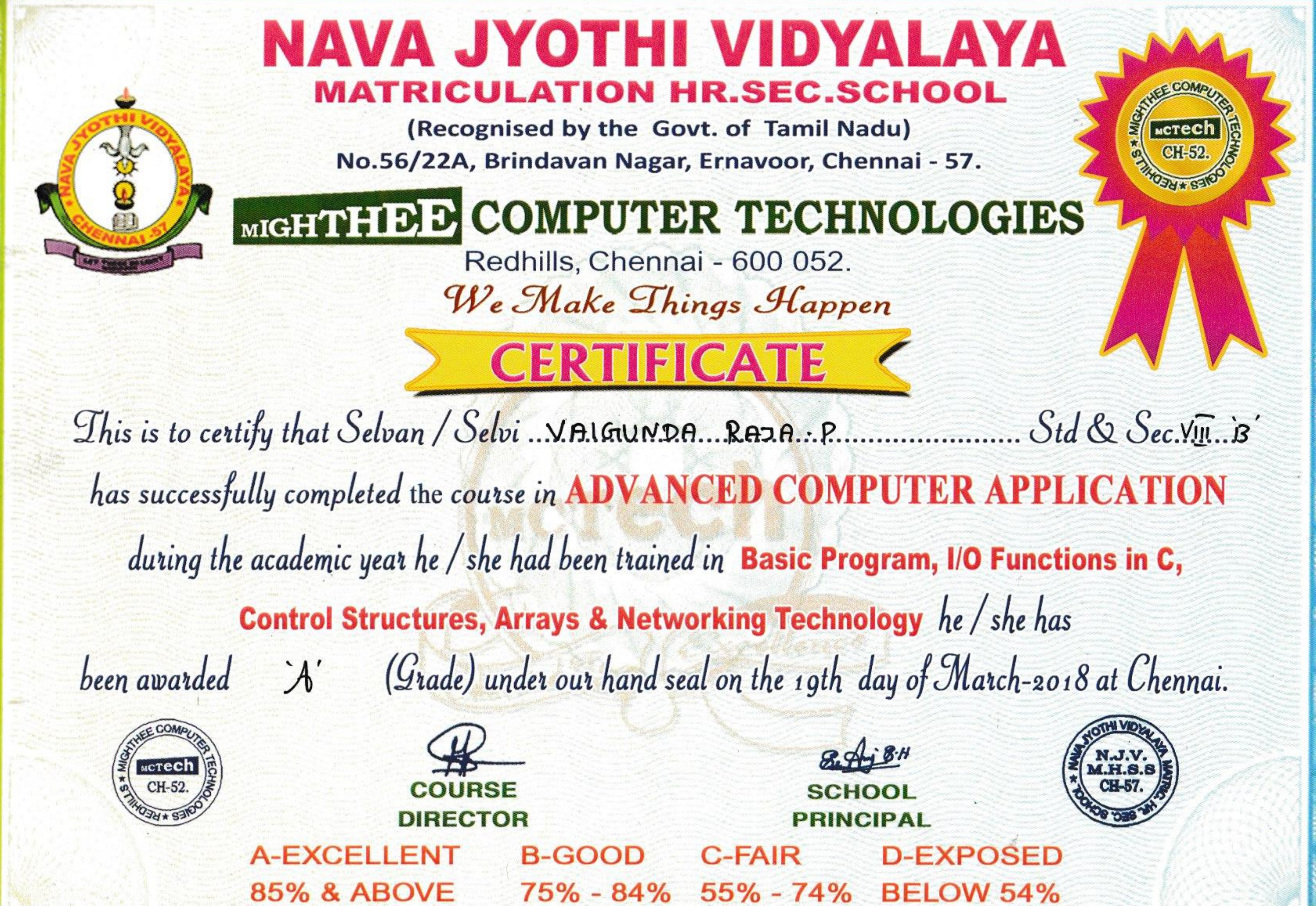 Advanced Computing Applications Certificate